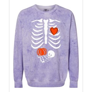 Skeleton Pregnancy Announcement XRay Halloween Costume Colorblast Crewneck Sweatshirt