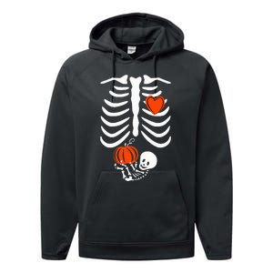 Skeleton Pregnancy Announcement XRay Halloween Costume Performance Fleece Hoodie