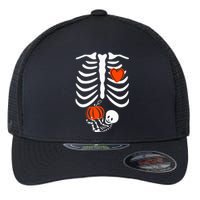 Skeleton Pregnancy Announcement XRay Halloween Costume Flexfit Unipanel Trucker Cap