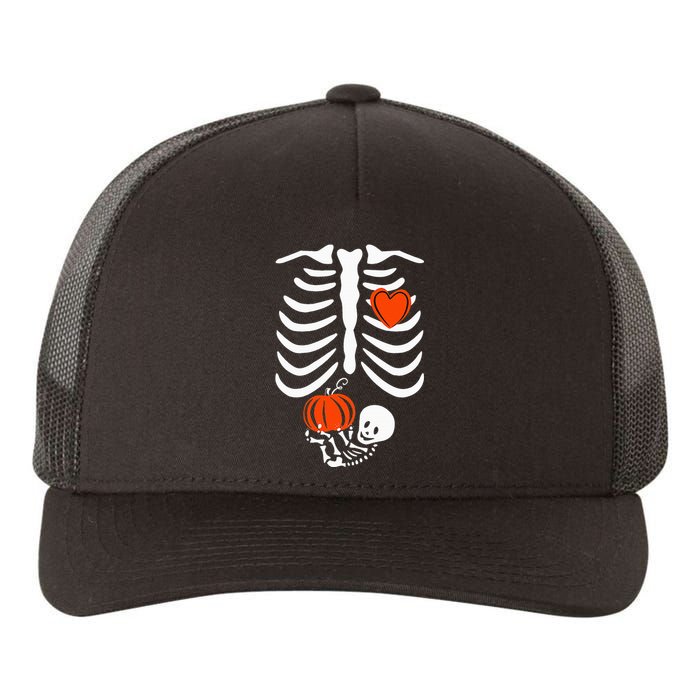 Skeleton Pregnancy Announcement XRay Halloween Costume Yupoong Adult 5-Panel Trucker Hat