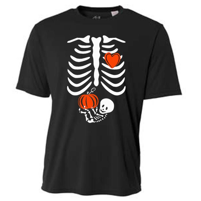 Skeleton Pregnancy Announcement XRay Halloween Costume Cooling Performance Crew T-Shirt