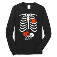 Skeleton Pregnancy Announcement XRay Halloween Costume Long Sleeve Shirt