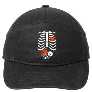 Skeleton Pregnancy Announcement XRay Halloween Costume 7-Panel Snapback Hat