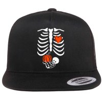 Skeleton Pregnancy Announcement XRay Halloween Costume Flat Bill Trucker Hat