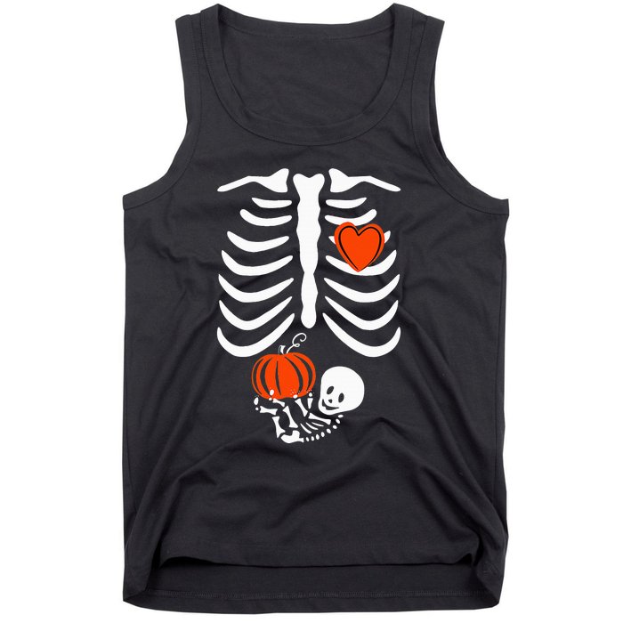 Skeleton Pregnancy Announcement XRay Halloween Costume Tank Top