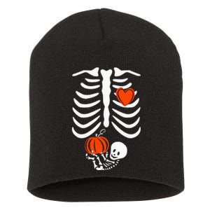 Skeleton Pregnancy Announcement XRay Halloween Costume Short Acrylic Beanie