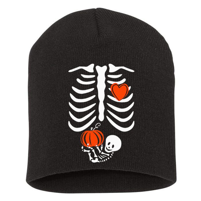 Skeleton Pregnancy Announcement XRay Halloween Costume Short Acrylic Beanie