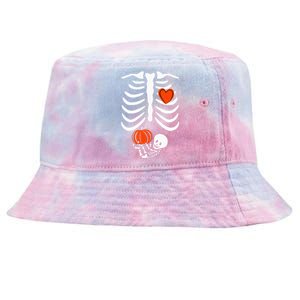 Skeleton Pregnancy Announcement XRay Halloween Costume Tie-Dyed Bucket Hat