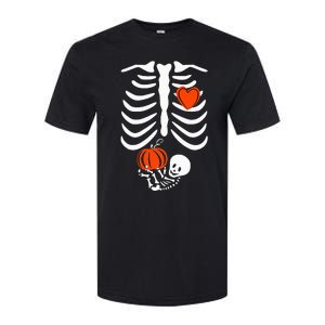 Skeleton Pregnancy Announcement XRay Halloween Costume Softstyle CVC T-Shirt