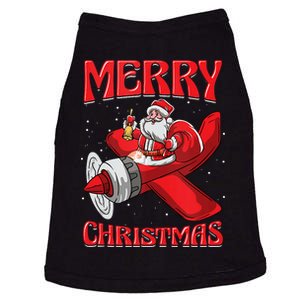 Santa Pilot Aircraft Aviation Engineer Merry Christmas Tank Top Doggie Tank