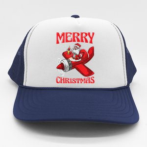 Santa Pilot Aircraft Aviation Engineer Merry Christmas Tank Top Trucker Hat