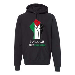 Support Palestine and Gaza Arabic Design for a Cause Premium Hoodie