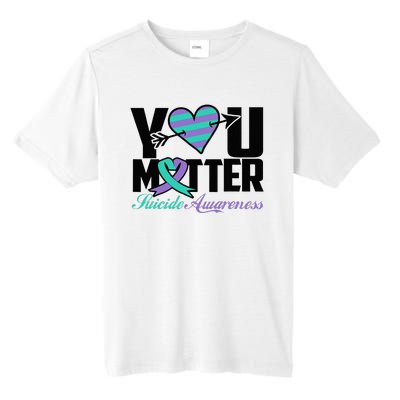 Suicide Prevention Awareness Teal Purple Ribbon You Matter Tall Fusion ChromaSoft Performance T-Shirt