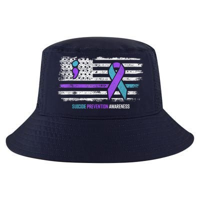 Suicide Prevention American Flag Suicide Awareness Cool Comfort Performance Bucket Hat