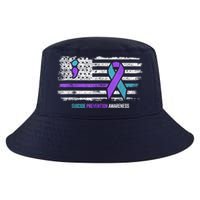Suicide Prevention American Flag Suicide Awareness Cool Comfort Performance Bucket Hat