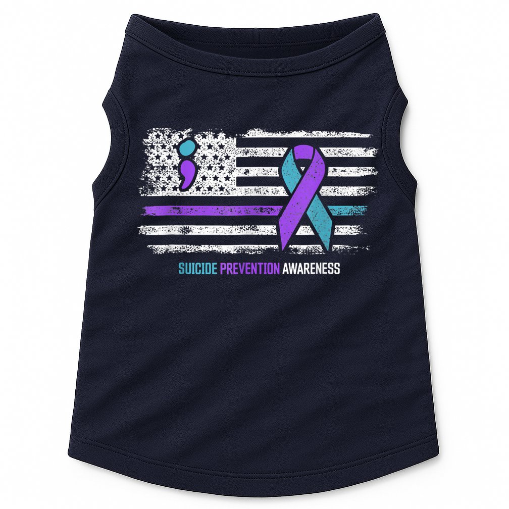 Suicide Prevention American Flag Suicide Awareness Doggie Tank