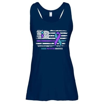 Suicide Prevention American Flag Suicide Awareness Ladies Essential Flowy Tank