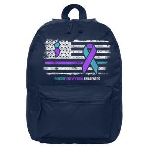 Suicide Prevention American Flag Suicide Awareness 16 in Basic Backpack