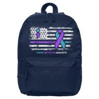 Suicide Prevention American Flag Suicide Awareness 16 in Basic Backpack