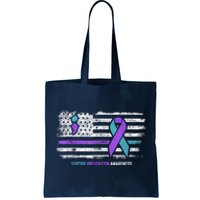 Suicide Prevention American Flag Suicide Awareness Tote Bag