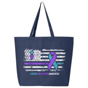 Suicide Prevention American Flag Suicide Awareness 25L Jumbo Tote