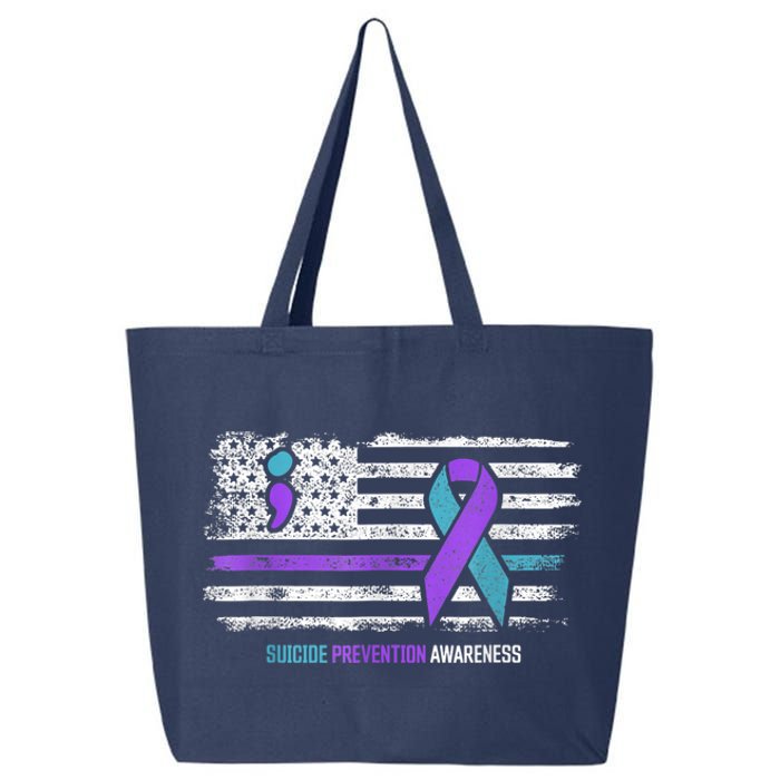 Suicide Prevention American Flag Suicide Awareness 25L Jumbo Tote