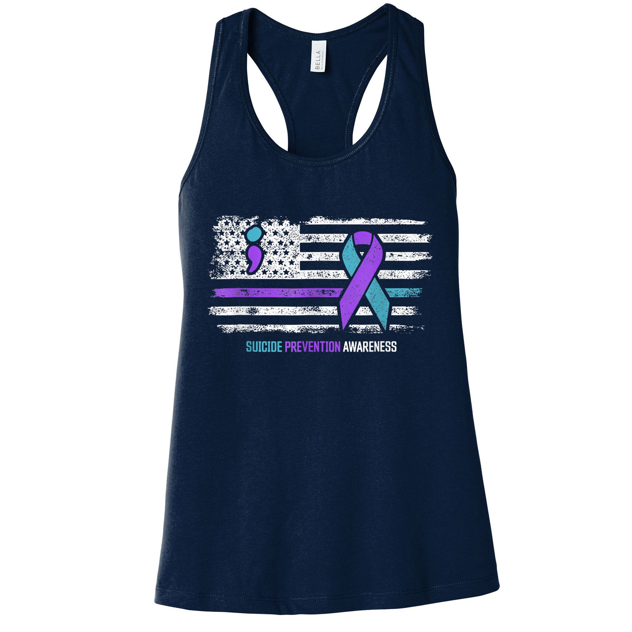 Suicide Prevention American Flag Suicide Awareness Womens Tank Top