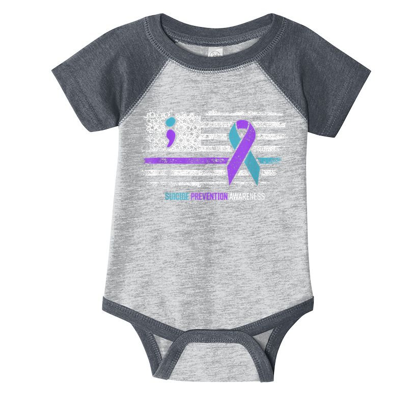 Suicide Prevention American Flag Suicide Awareness Infant Baby Jersey Bodysuit