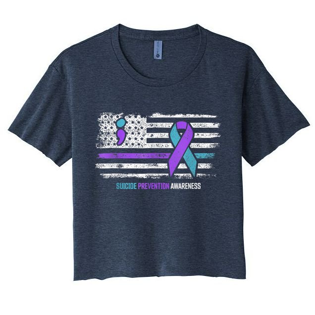 Suicide Prevention American Flag Suicide Awareness Crop Top