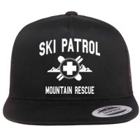 Ski Patrol And Mountain Rescue Gift Flat Bill Trucker Hat