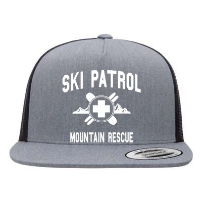 Ski Patrol And Mountain Rescue Gift Flat Bill Trucker Hat