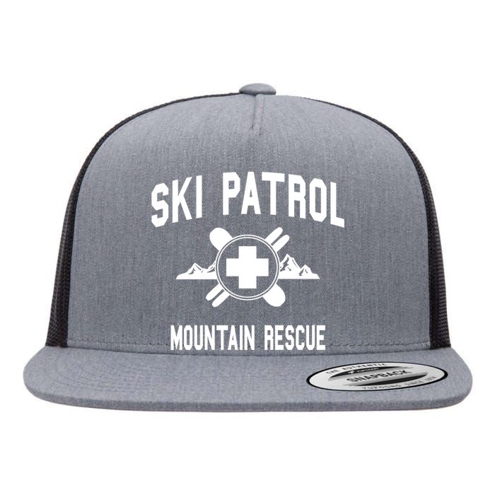 Ski Patrol And Mountain Rescue Gift Flat Bill Trucker Hat