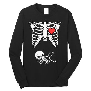 Skeleton Pregnancy Announcement XRay Halloween Costume Long Sleeve Shirt