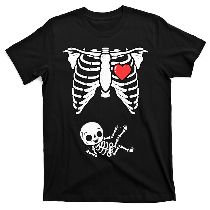 Skeleton Pregnancy Announcement XRay Halloween Costume T-Shirt