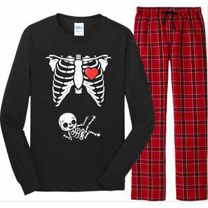 Skeleton Pregnancy Announcement XRay Halloween Costume Long Sleeve Pajama Set