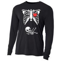 Skeleton Pregnancy Announcement XRay Halloween Costume Cooling Performance Long Sleeve Crew