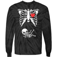 Skeleton Pregnancy Announcement XRay Halloween Costume Tie-Dye Long Sleeve Shirt