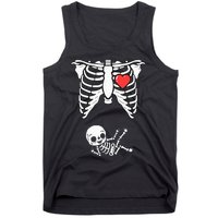 Skeleton Pregnancy Announcement XRay Halloween Costume Tank Top