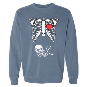 Skeleton Pregnancy Announcement XRay Halloween Costume Garment-Dyed Sweatshirt