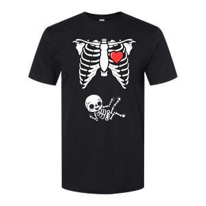 Skeleton Pregnancy Announcement XRay Halloween Costume Softstyle CVC T-Shirt