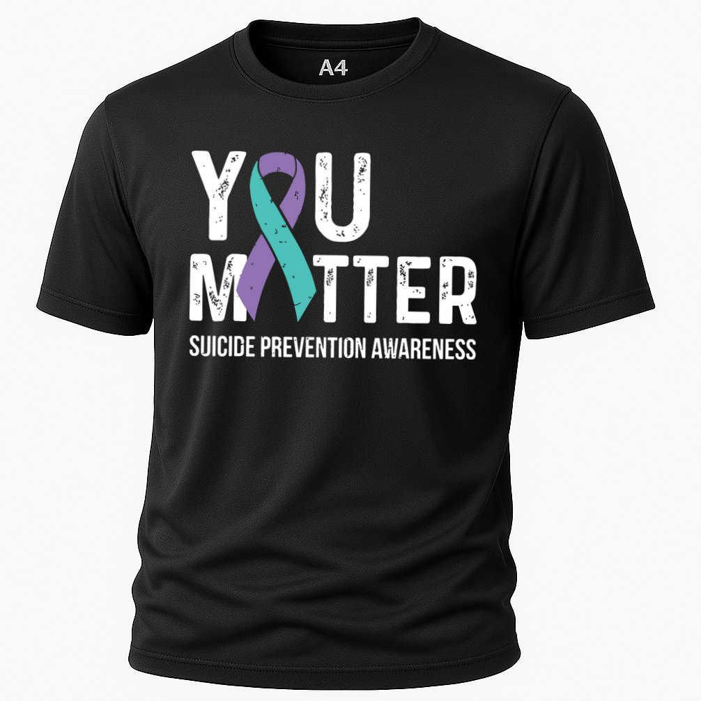 Suicide Prevention Awareness Teal & Purple Ribbon You Matter Performance Shirt
