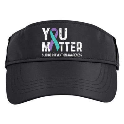 Suicide Prevention Awareness Teal & Purple Ribbon You Matter Adult Drive Performance Visor