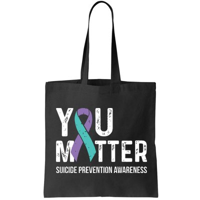 Suicide Prevention Awareness Teal & Purple Ribbon You Matter Bag