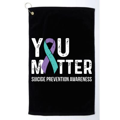 Suicide Prevention Awareness Teal & Purple Ribbon You Matter Golf Towel