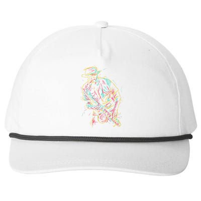 Saxophone Player Abstract Art Snapback Five-Panel Rope Hat