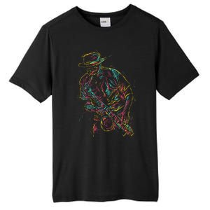 Saxophone Player Abstract Art Tall Fusion ChromaSoft Performance T-Shirt