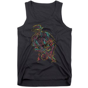 Saxophone Player Abstract Art Tank Top