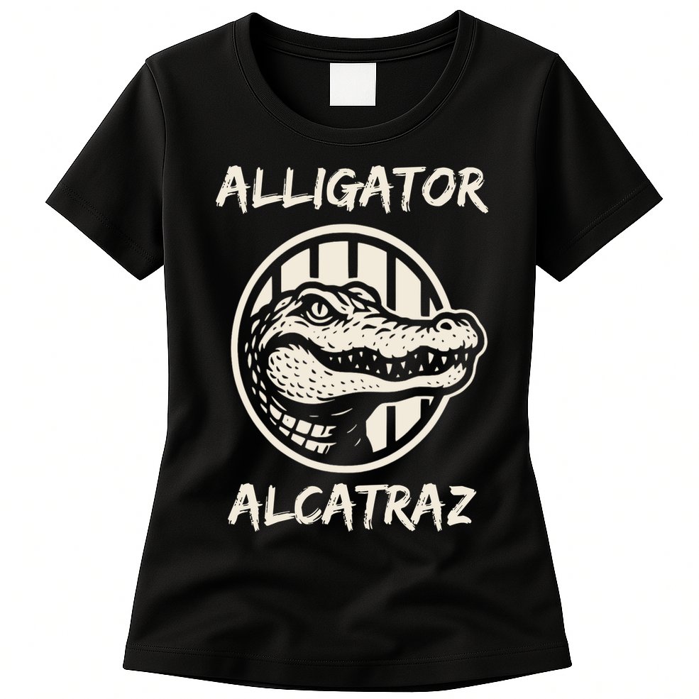 Swamp Prison Alcatraz Alligator Bayou Concept Womens T-Shirt