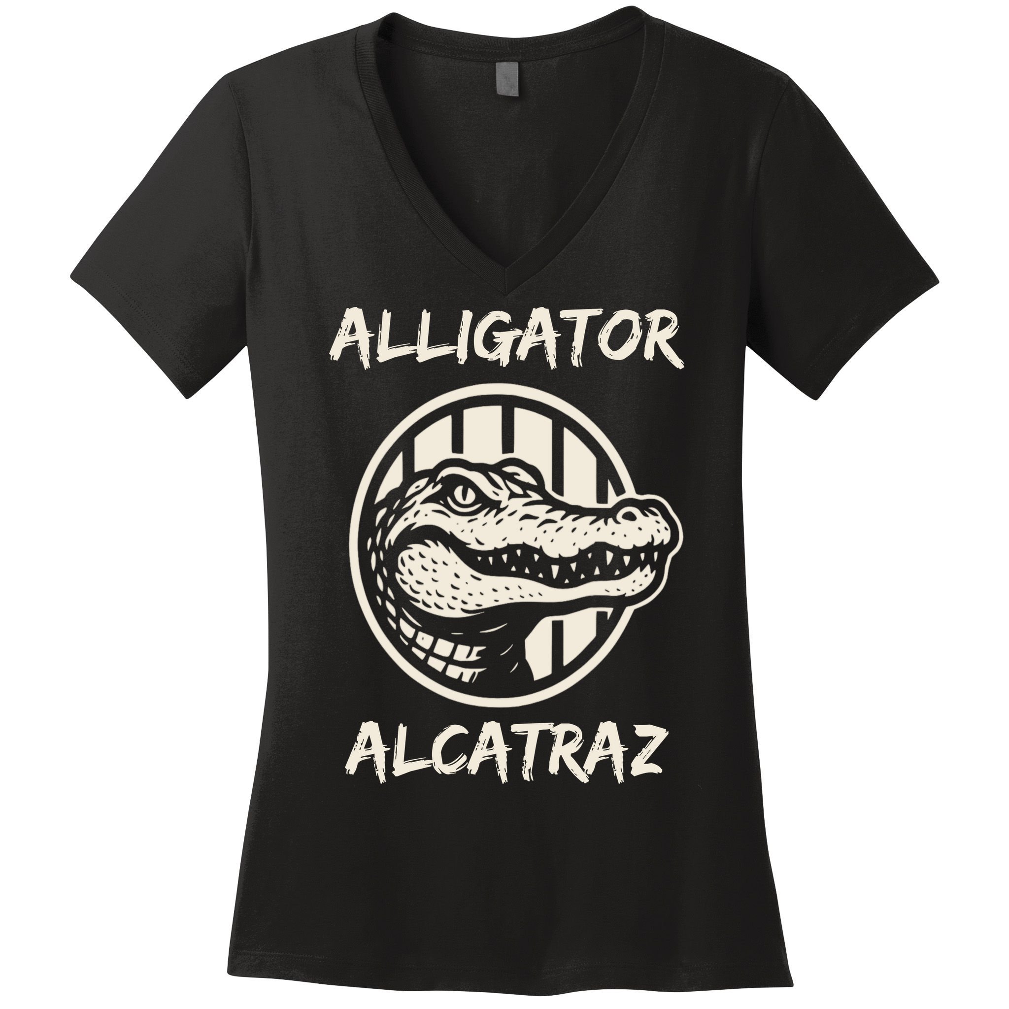 Swamp Prison Alcatraz Alligator Bayou Concept Women's V-Neck T-Shirt