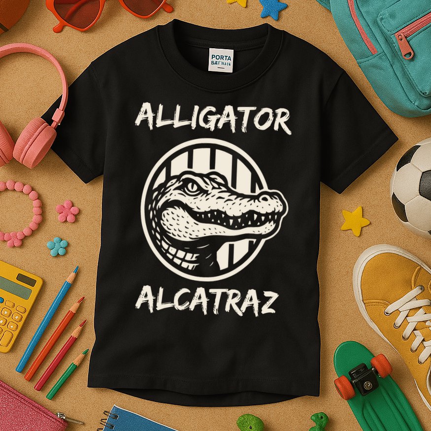 Swamp Prison Alcatraz Alligator Bayou Concept Kids T-Shirt